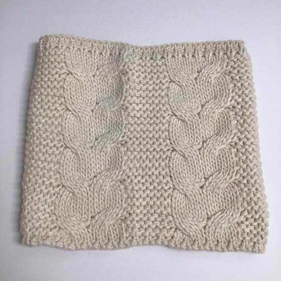 Chunky Knit Infinity Funnel Scarf Women’s Ivory Cream Thick Yarn Neck Warmer - Picture 2 of 13